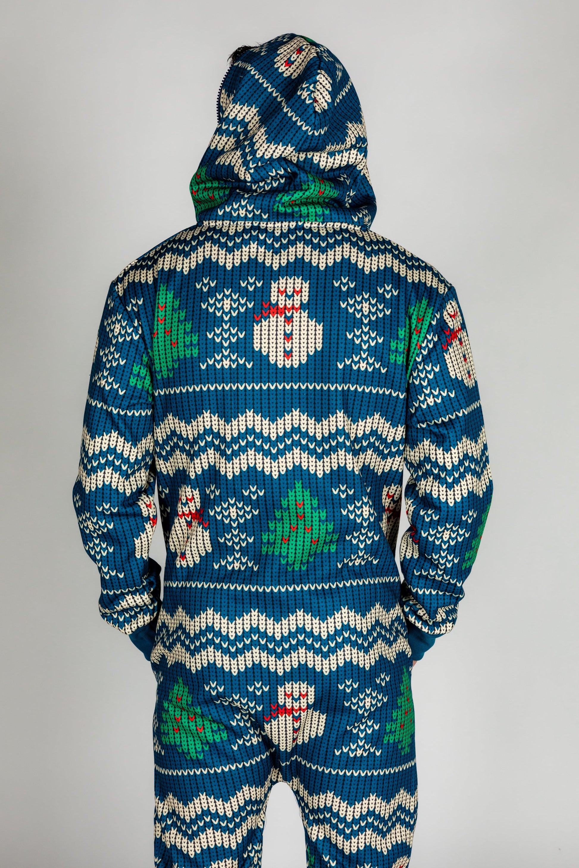  The Eggnog Aficionado | Blue Snowman Print Christmas Onesie
