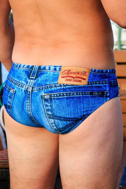 The Daytona Dong Sarong | Denim Print Swim Brief