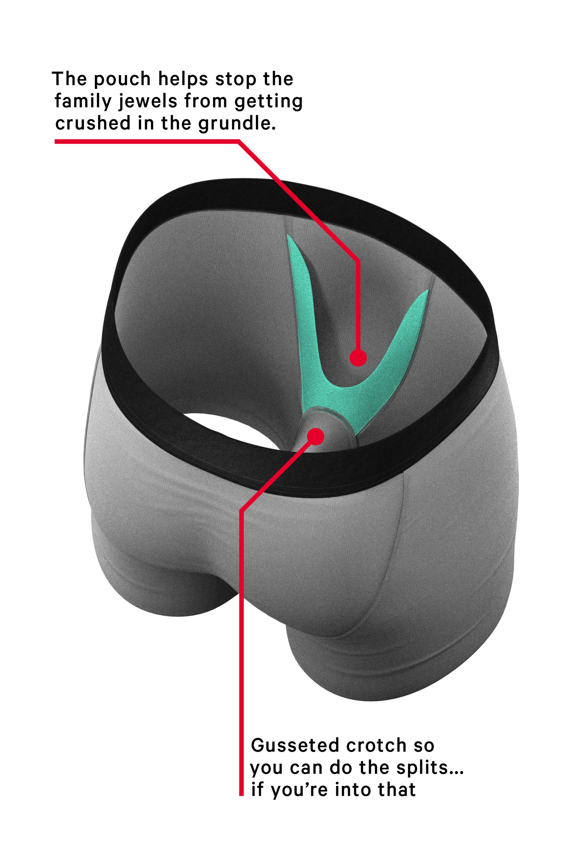  The 50 Shades Of Gonads | Grey Ball Hammock® Pouch Underwear With Fly