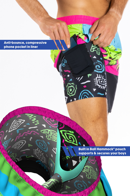  The Cherry Slushy | Neon Retro Ball Hammock® 5 Inch Athletic Shorts