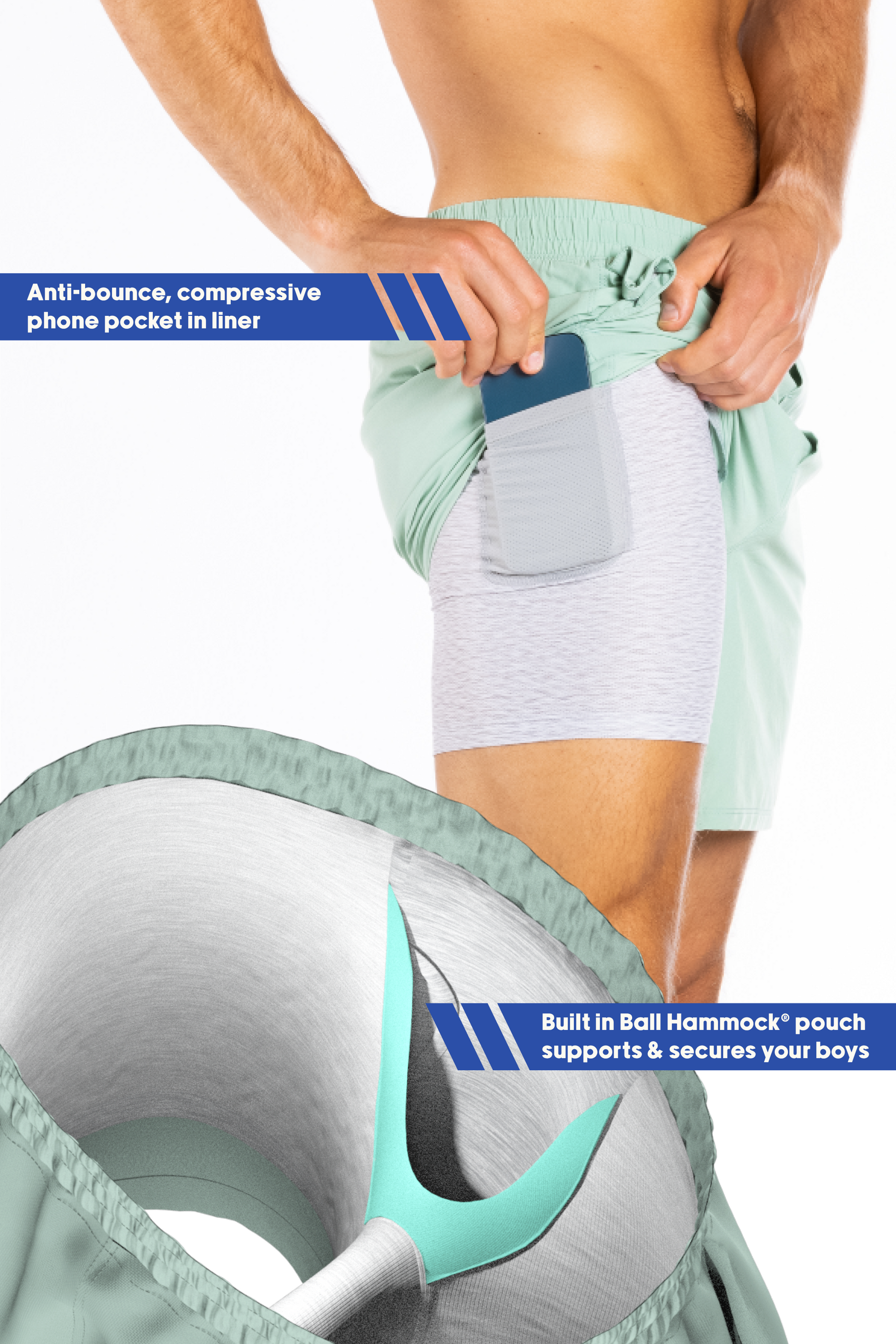  The Concrete Jungle | Sage Ball Hammock® 5 Inch Athletic Shorts