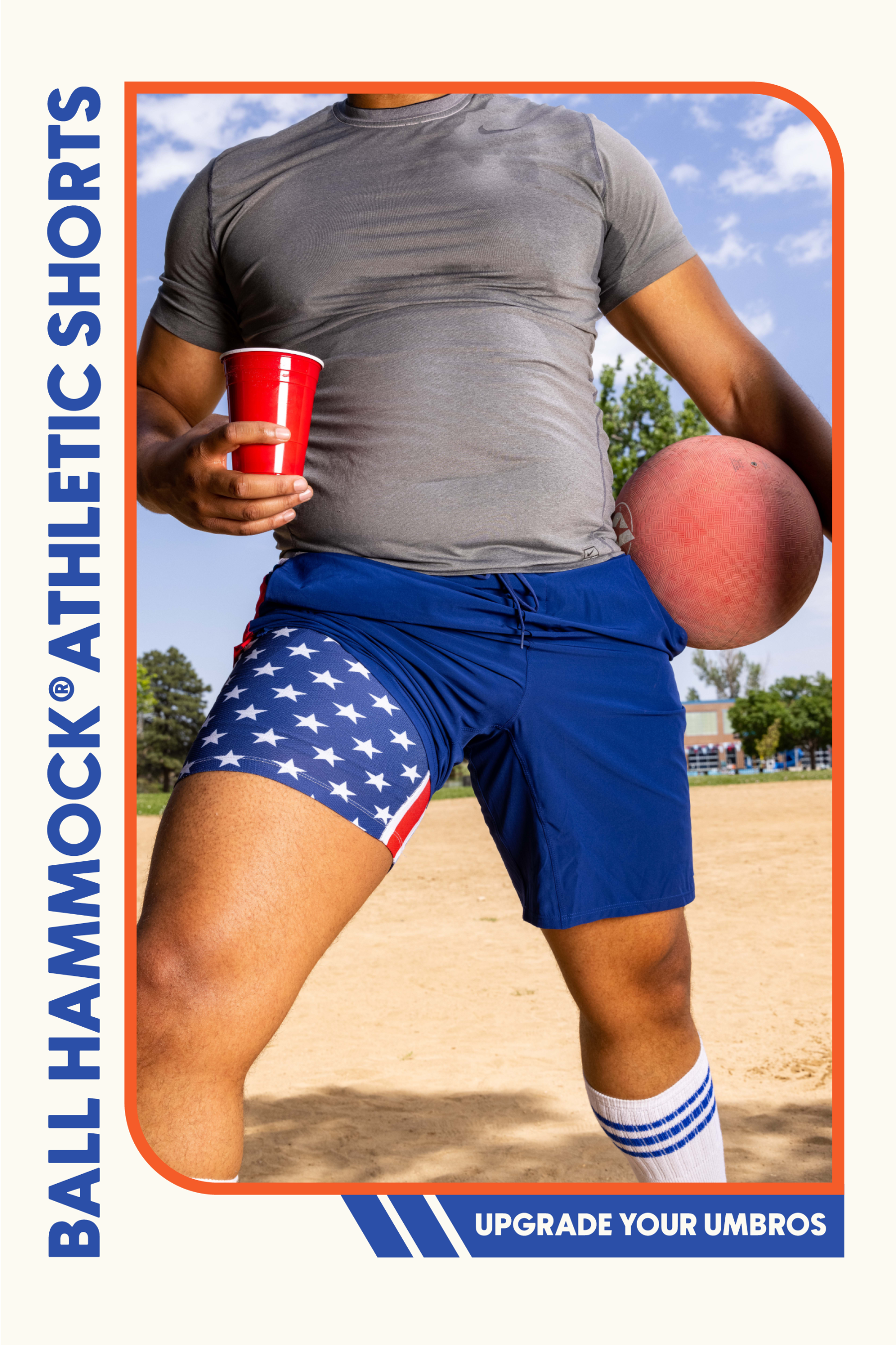  The Double Duty | American Flag Ball Hammock® 5 Inch Athletic Shorts