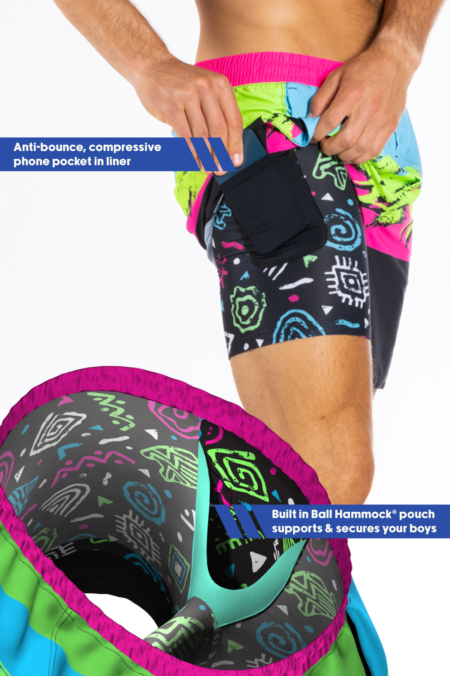  The Cherry Slushy | Neon Retro Ball Hammock® 7 Inch Athletic Shorts