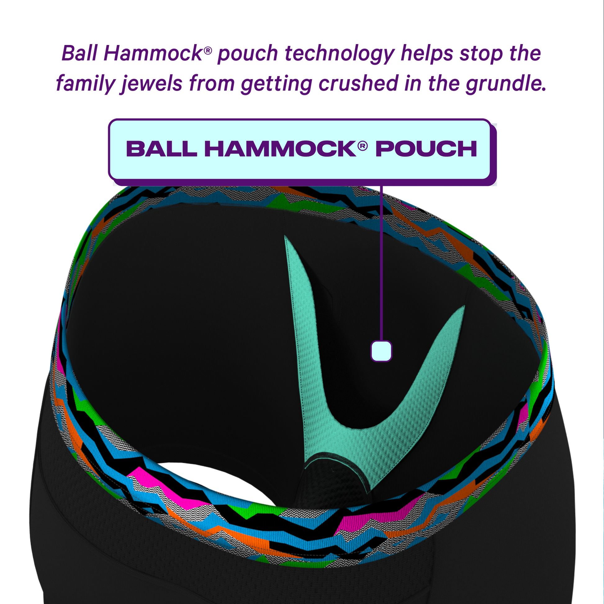  The 80s Called | Black And Neon ParadICE™ Cooling Ball Hammock® Pouch Underwear