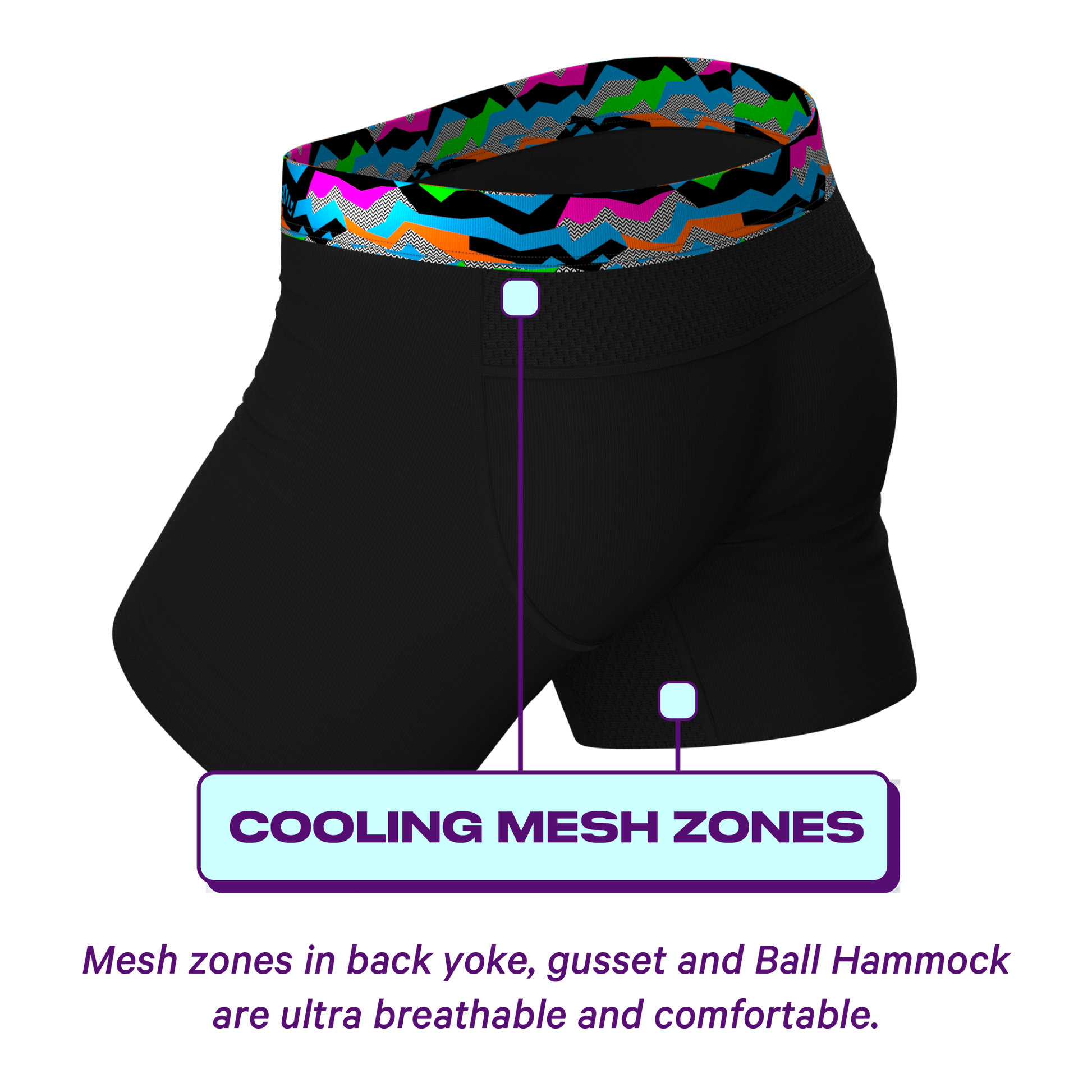  The 80s Called | Black And Neon ParadICE™ Cooling Ball Hammock® Pouch Underwear