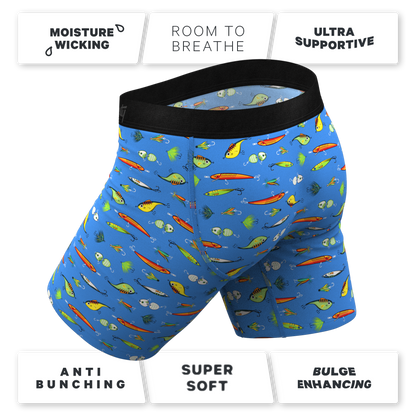  The Bait And Tackle | Bass Long Leg Ball Hammock® Pouch Underwear With Fly