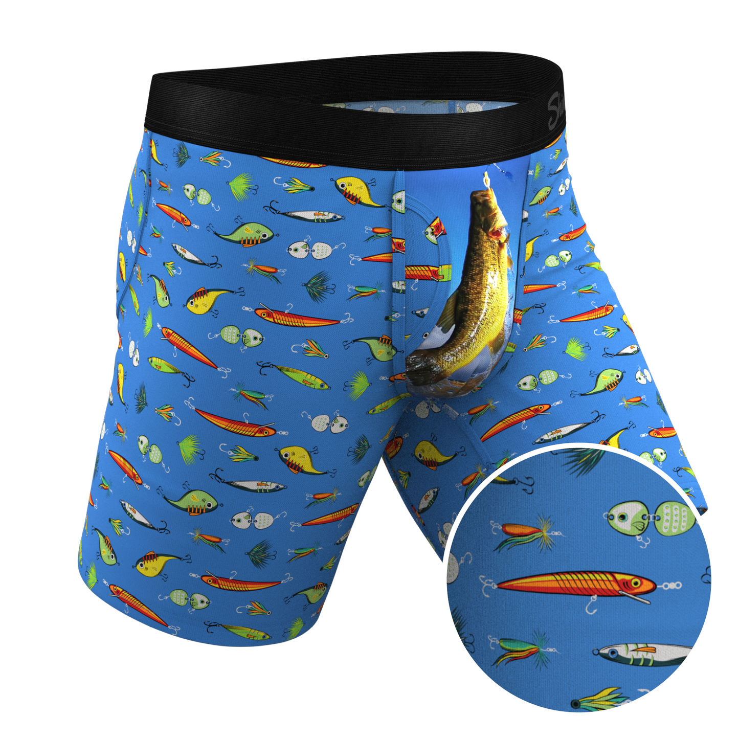  The Bait And Tackle | Bass Long Leg Ball Hammock® Pouch Underwear With Fly