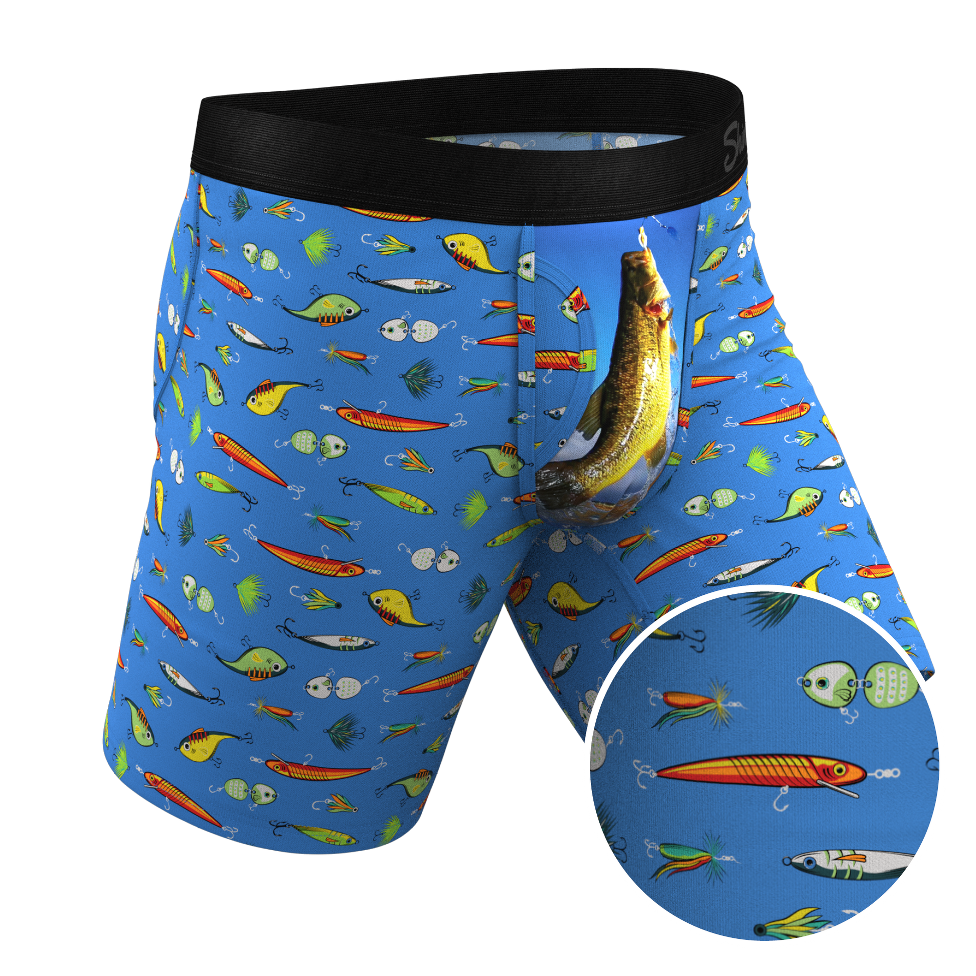  The Bait And Tackle | Bass Long Leg Ball Hammock® Pouch Underwear With Fly