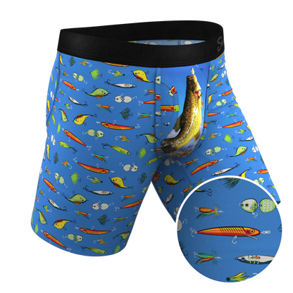  The Bait And Tackle | Bass Long Leg Ball Hammock® Pouch Underwear With Fly