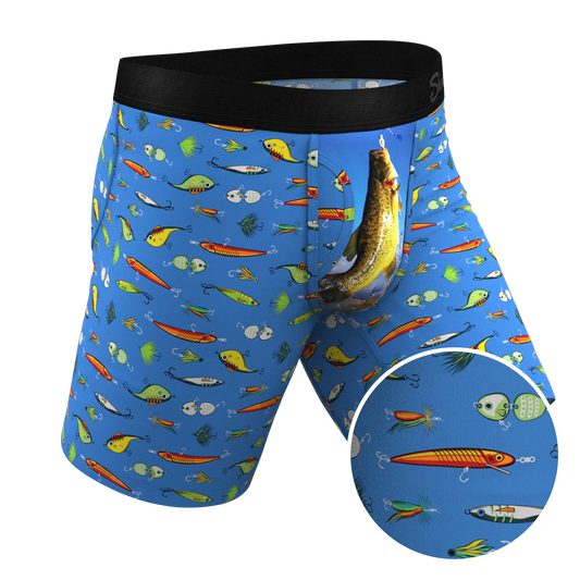  The Bait And Tackle | Bass Long Leg Ball Hammock® Pouch Underwear With Fly