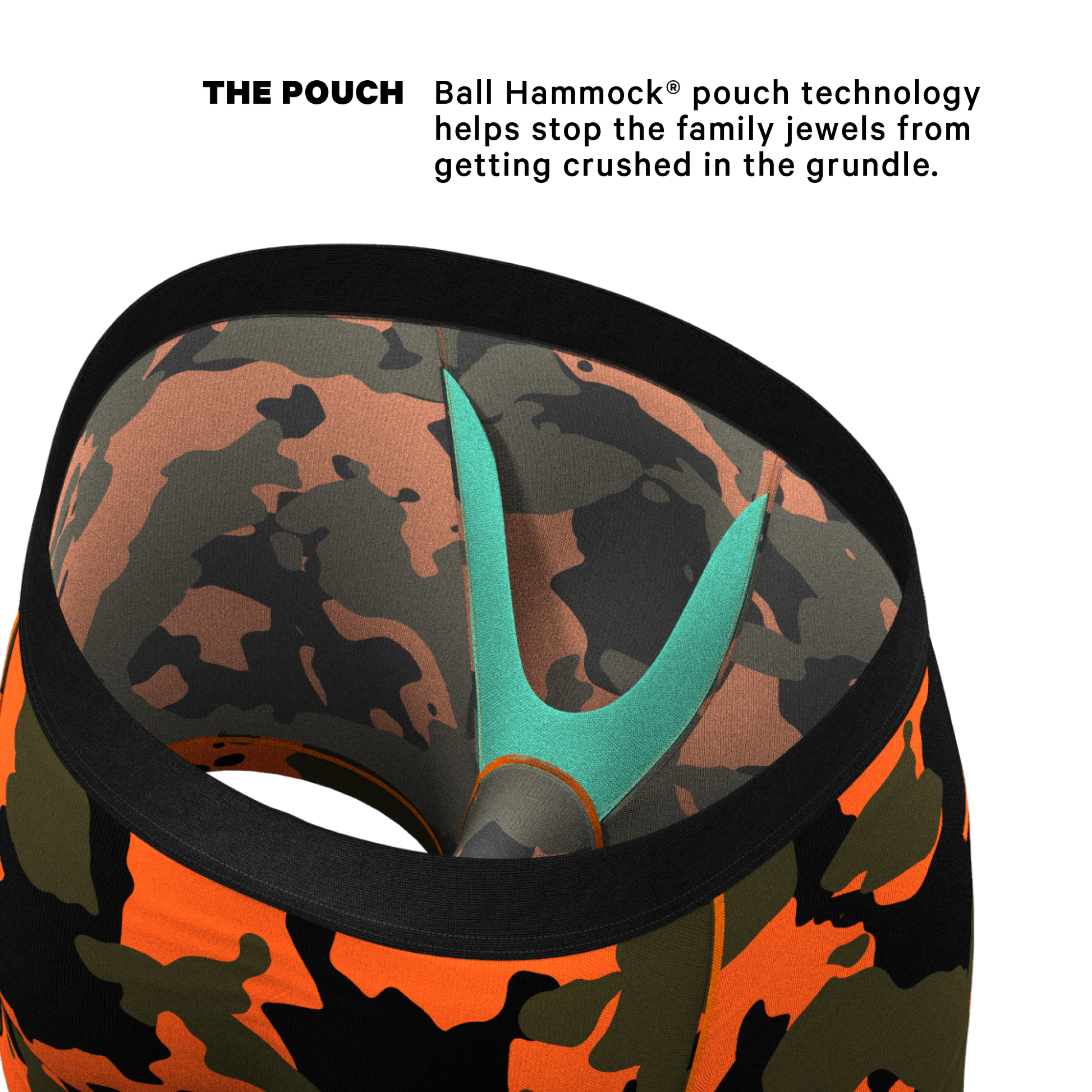  The Bambi Bunchers | Orange Camo Deer Ball Hammock® Pouch Underwear