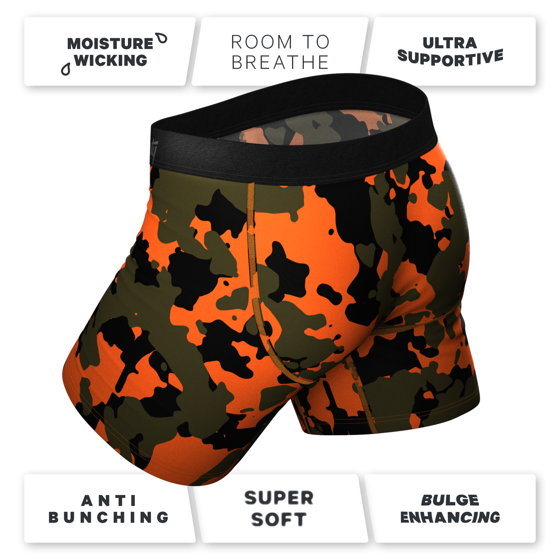  The Bambi Bunchers | Orange Camo Deer Ball Hammock® Pouch Underwear