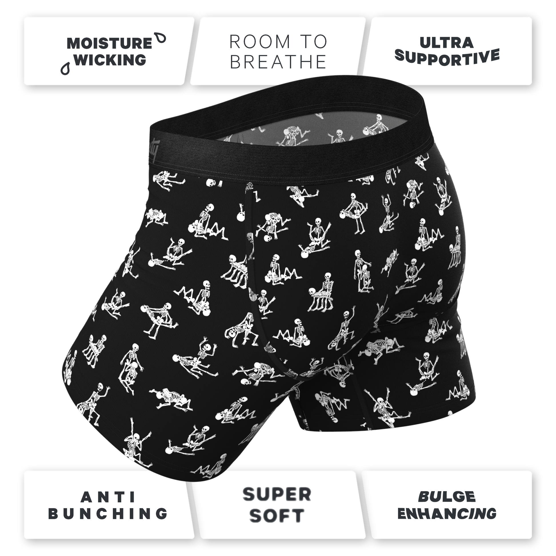  The Bare Back Bones | Glow In The Dark Skeletons Ball Hammock® Pouch Underwear