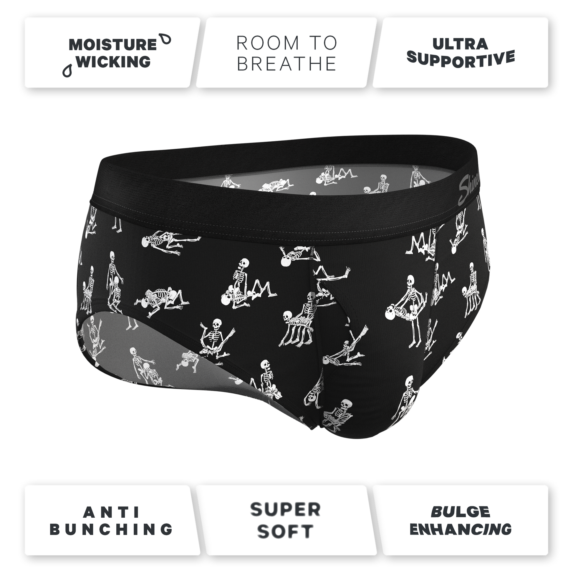  The Bare Back Bones | Glow In The Dark Skeletons Ball Hammock® Pouch Underwear Briefs
