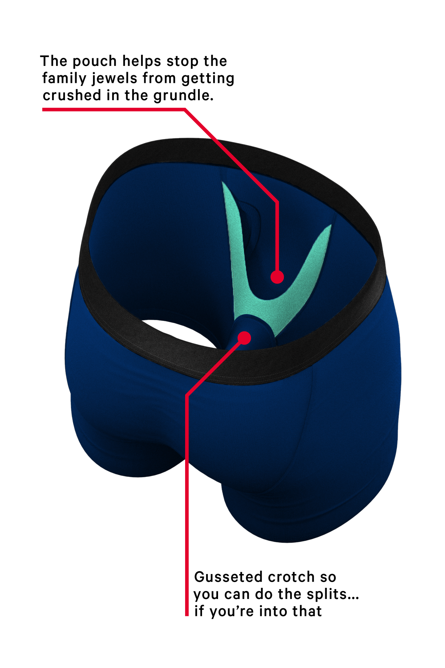  The Big Blue | Dark Blue Ball Hammock® Pouch Underwear With Fly