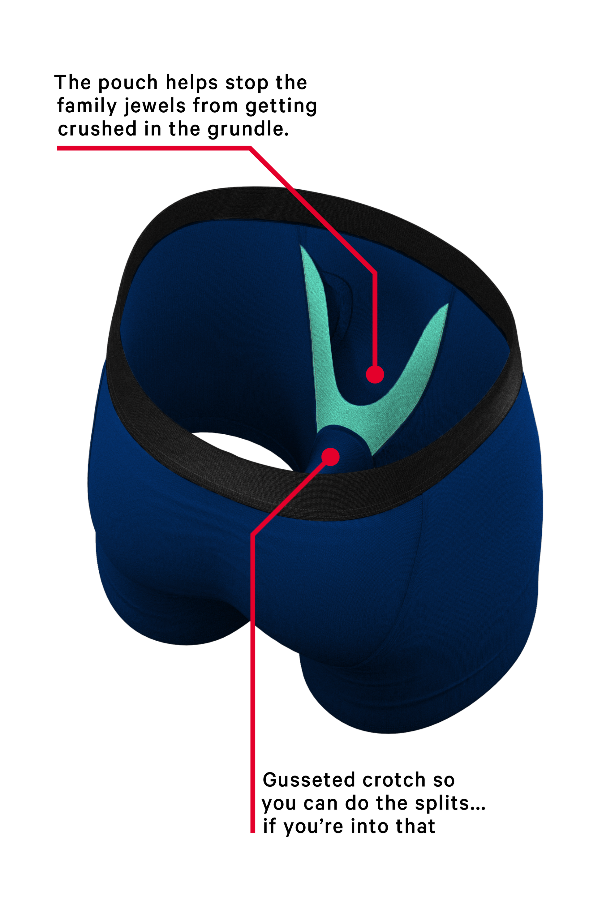  The Big Blue | Dark Blue Ball Hammock® Pouch Underwear With Fly