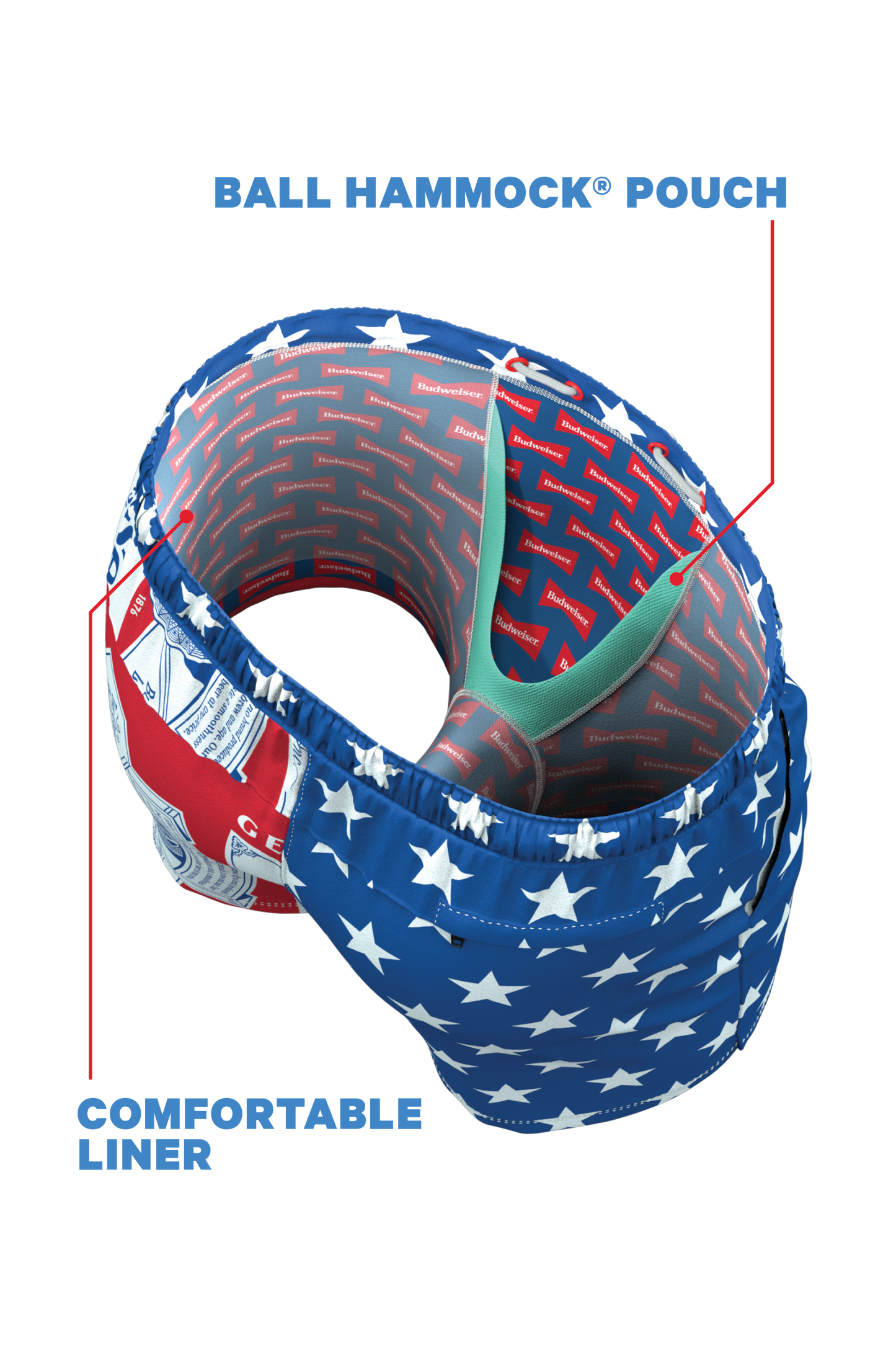  The Bud Diesels | Budweiser Ball Hammock® Pouch 5" Swim Trunks