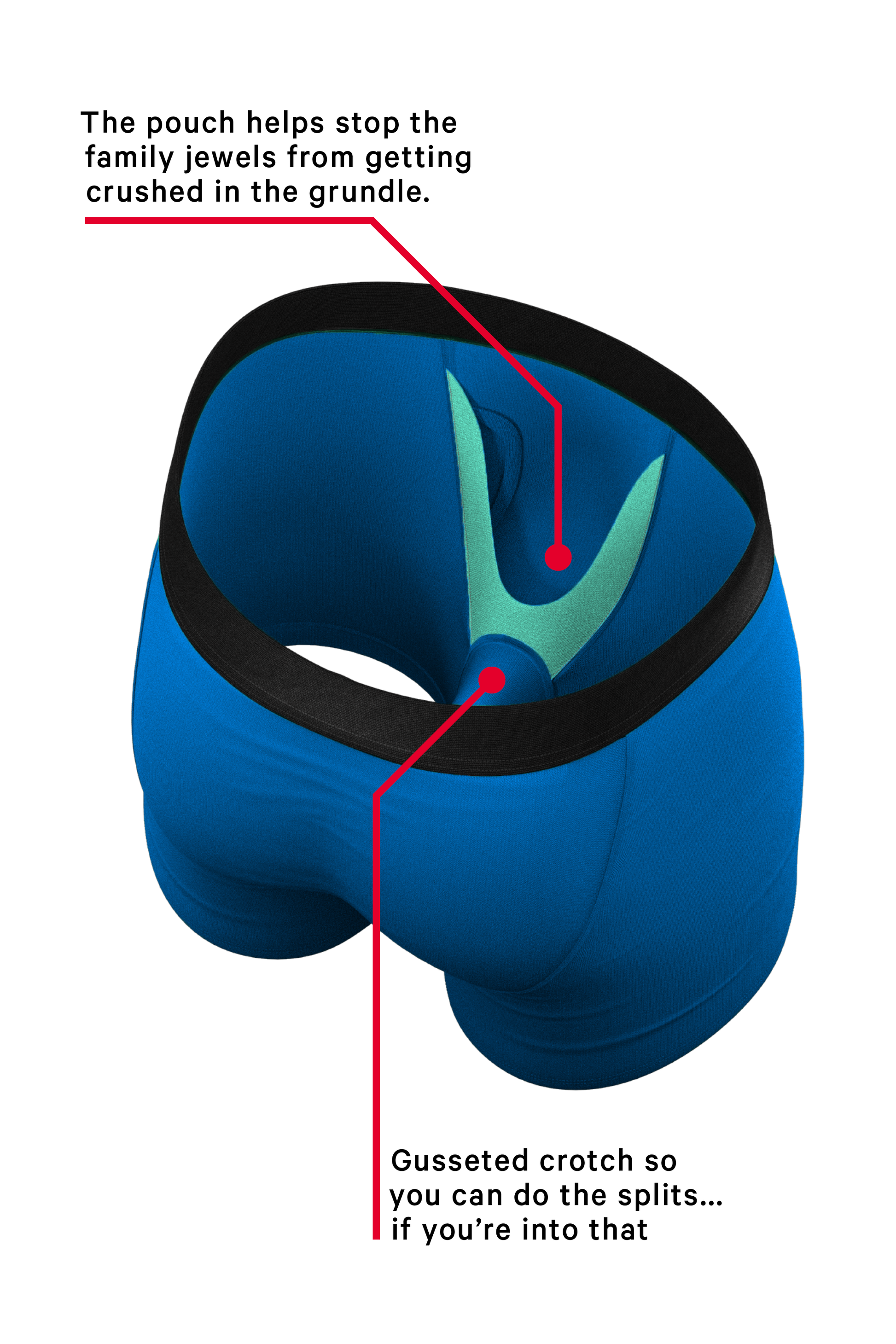  The Crown Jewels | Royal Blue Ball Hammock® Pouch Underwear With Fly