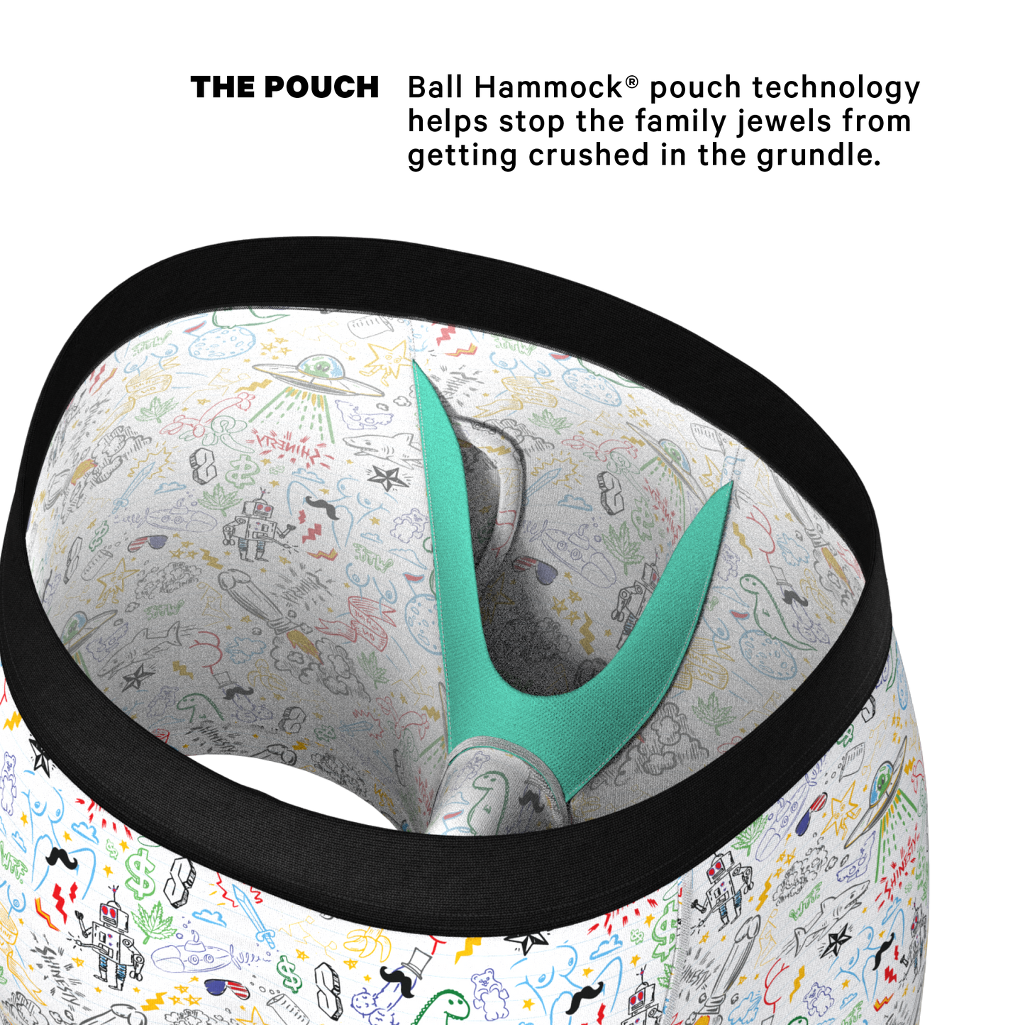  The Daily Detention | Doodle Ball Hammock® Pouch Underwear With Fly