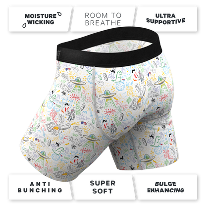  The Daily Detention | Doodle Long Leg Ball Hammock® Pouch Underwear With Fly
