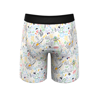  The Daily Detention | Doodle Long Leg Ball Hammock® Pouch Underwear With Fly
