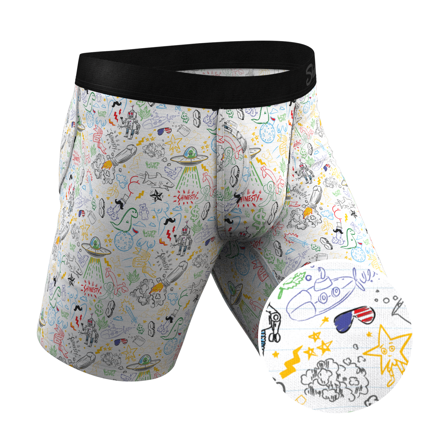  The Daily Detention | Doodle Long Leg Ball Hammock® Pouch Underwear With Fly