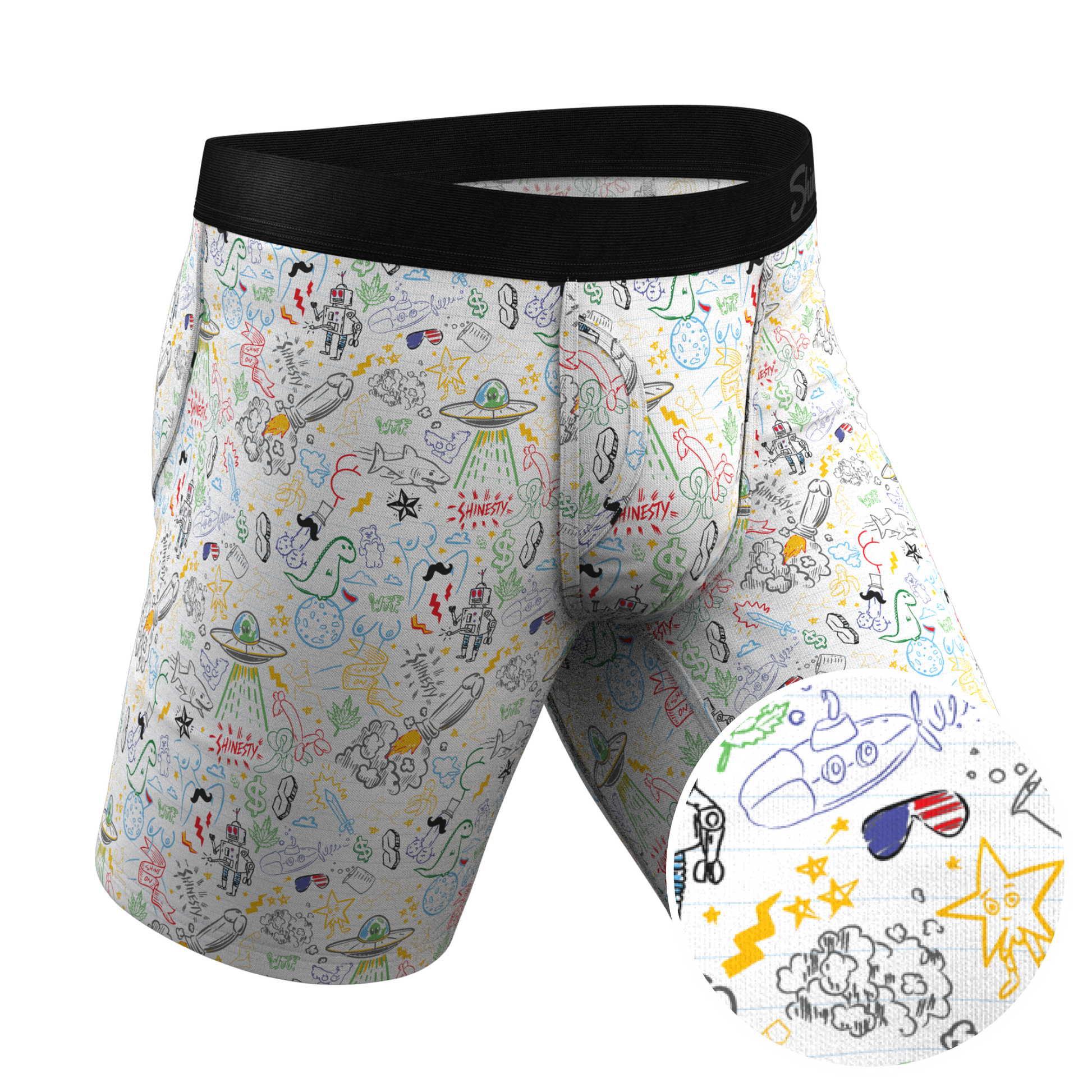  The Daily Detention | Doodle Long Leg Ball Hammock® Pouch Underwear With Fly