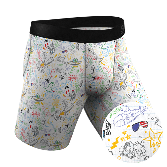  The Daily Detention | Doodle Long Leg Ball Hammock® Pouch Underwear With Fly
