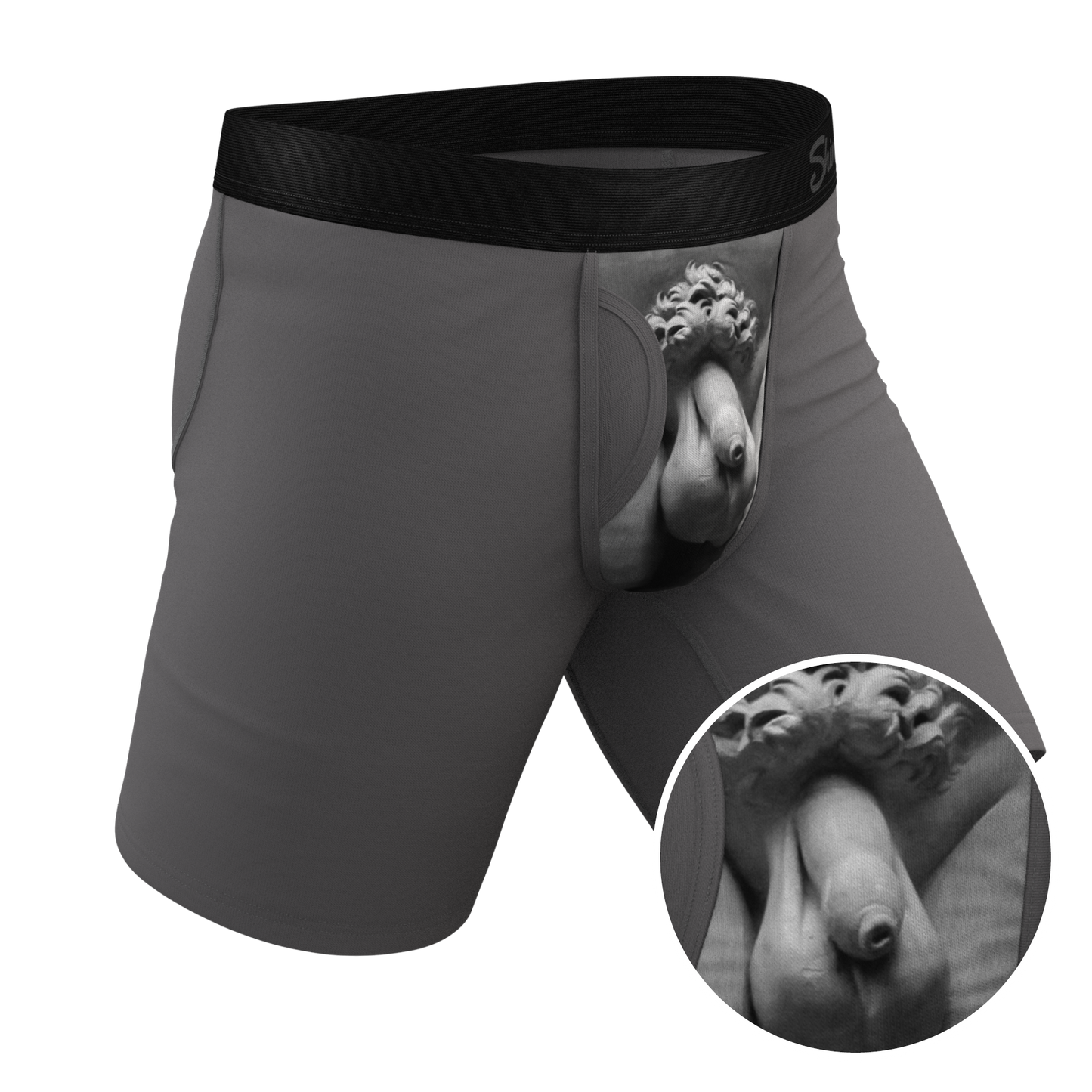  The David's Goliath | Marble Statue Long Leg Ball Hammock® Pouch Underwear With Fly