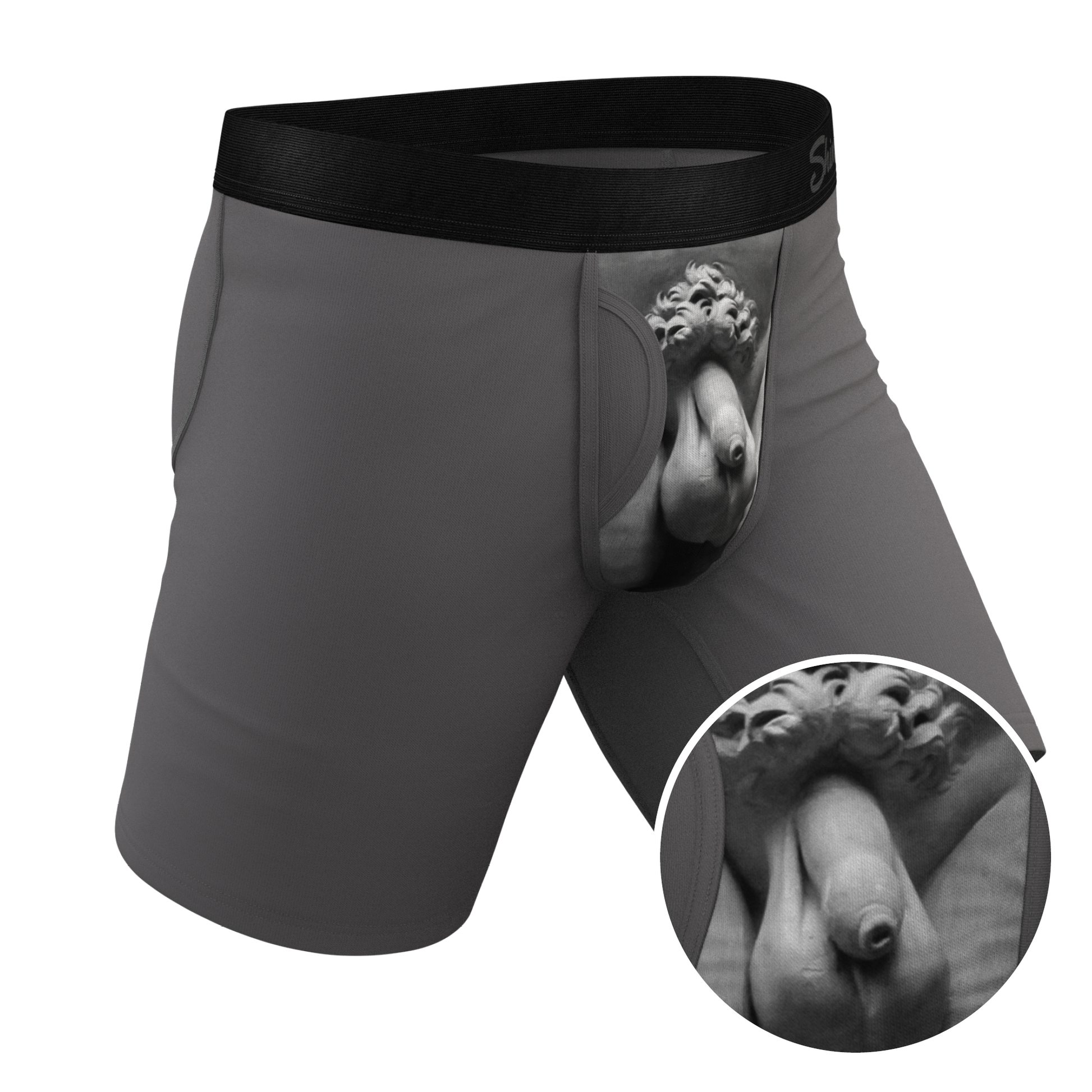  The David's Goliath | Marble Statue Long Leg Ball Hammock® Pouch Underwear With Fly