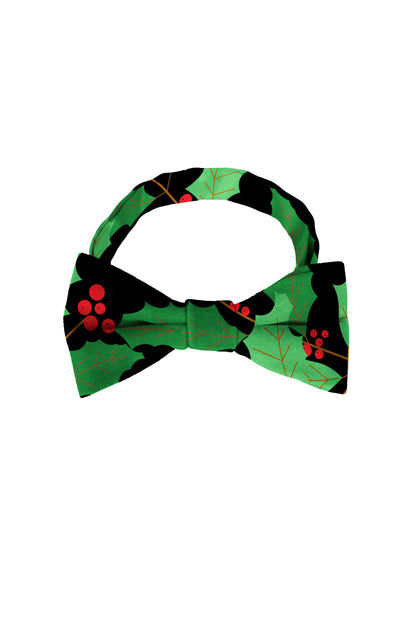  The Deck Yourselves | Holly Print Christmas Bow Tie