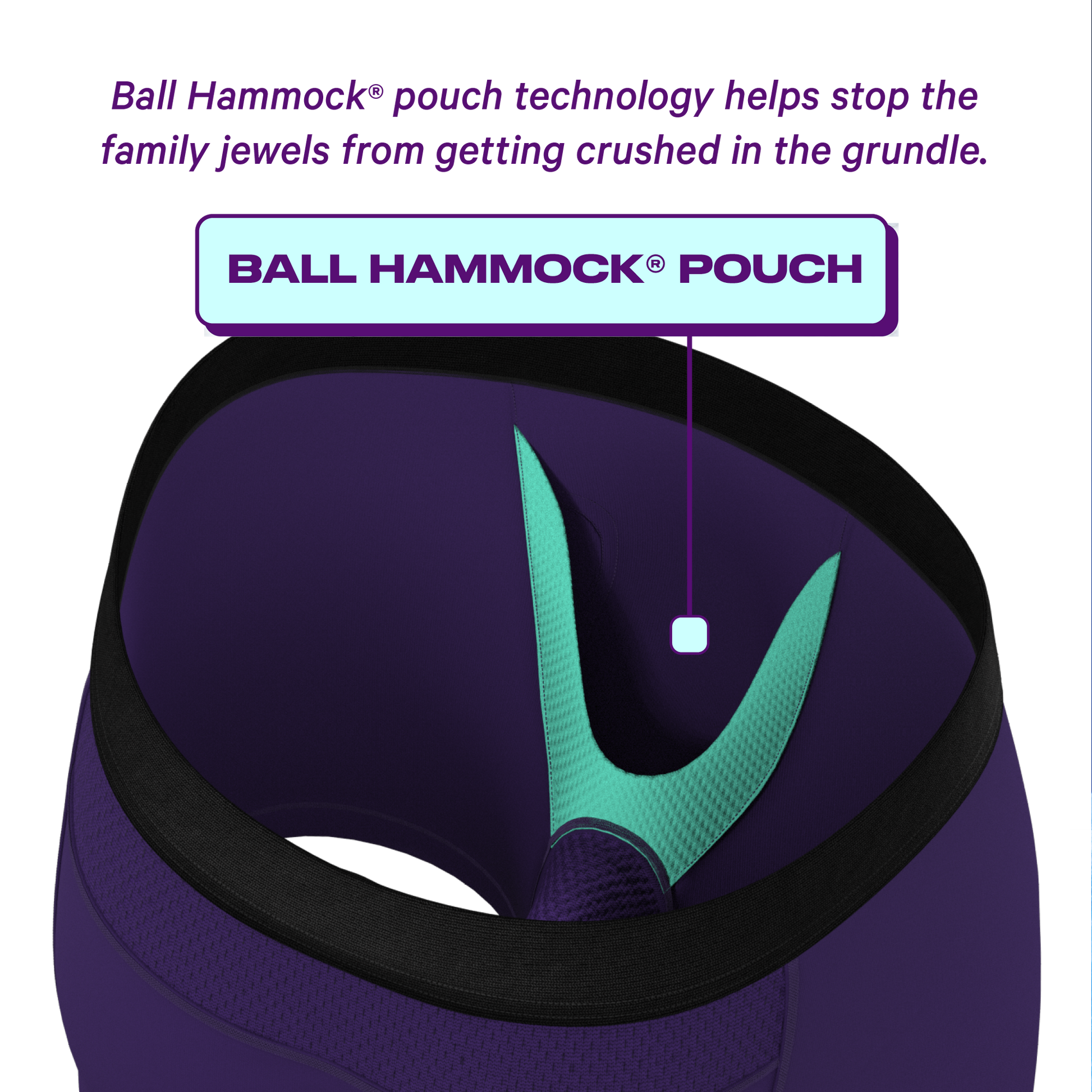  The Emperor | Dark Purple ParadICE™ Cooling Ball Hammock® Pouch Underwear