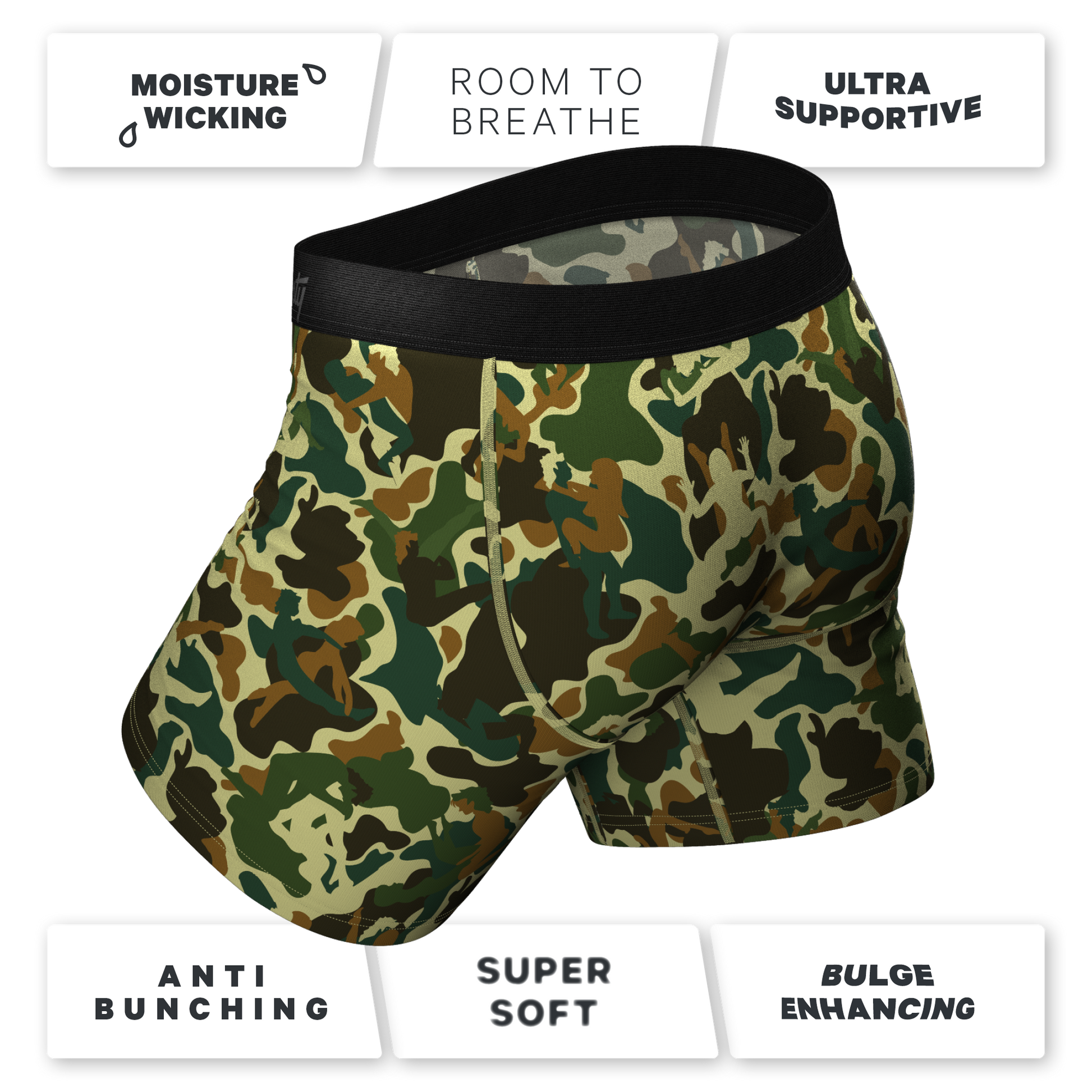  The Forni Camo | Camouflage Ball Hammock® Boxer Briefs With Fly