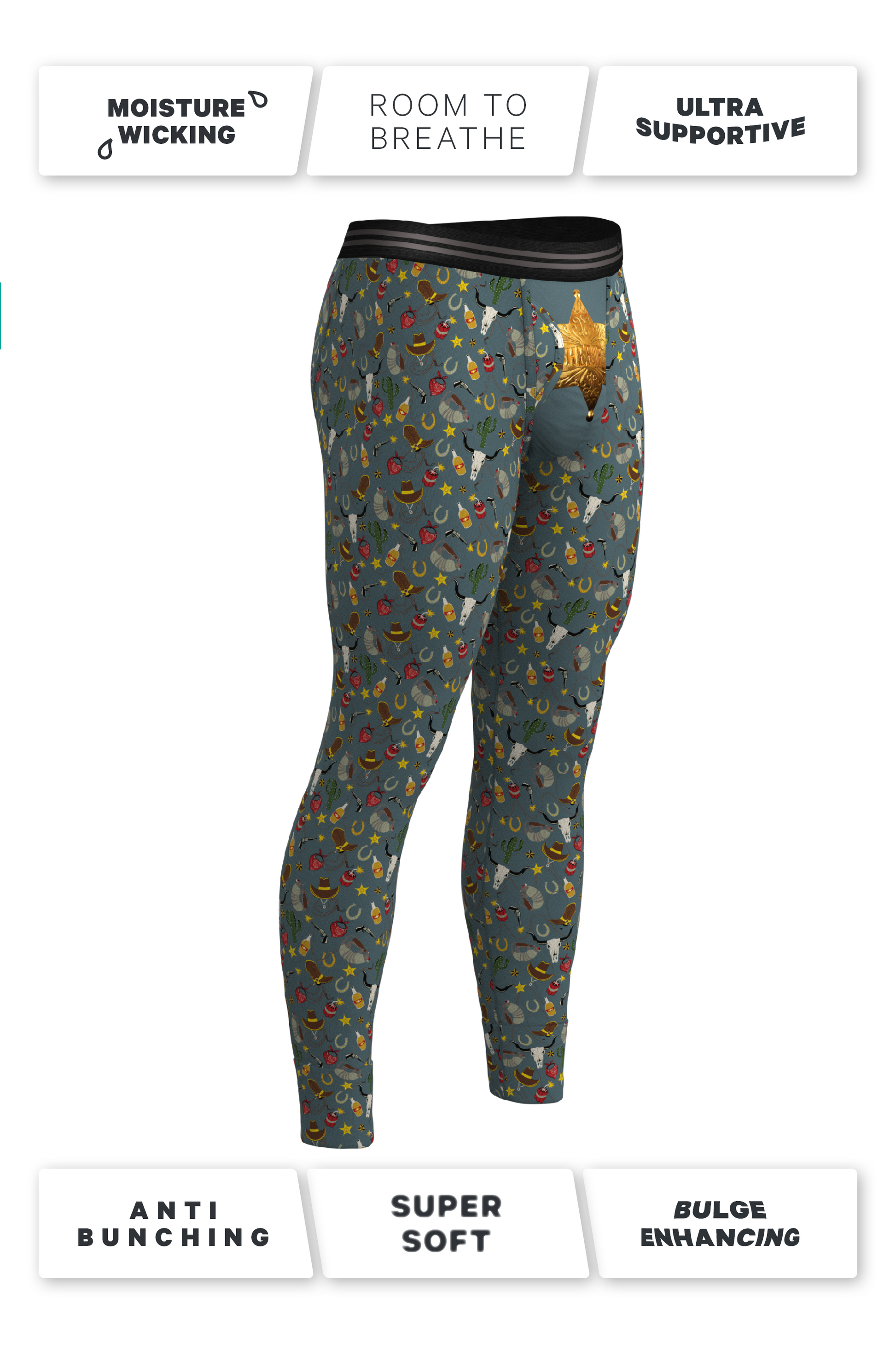  The Giddy Up | Sheriff Badge Ball Hammock® Long Johns | Pre-Order | Ships Mid-January 2024
