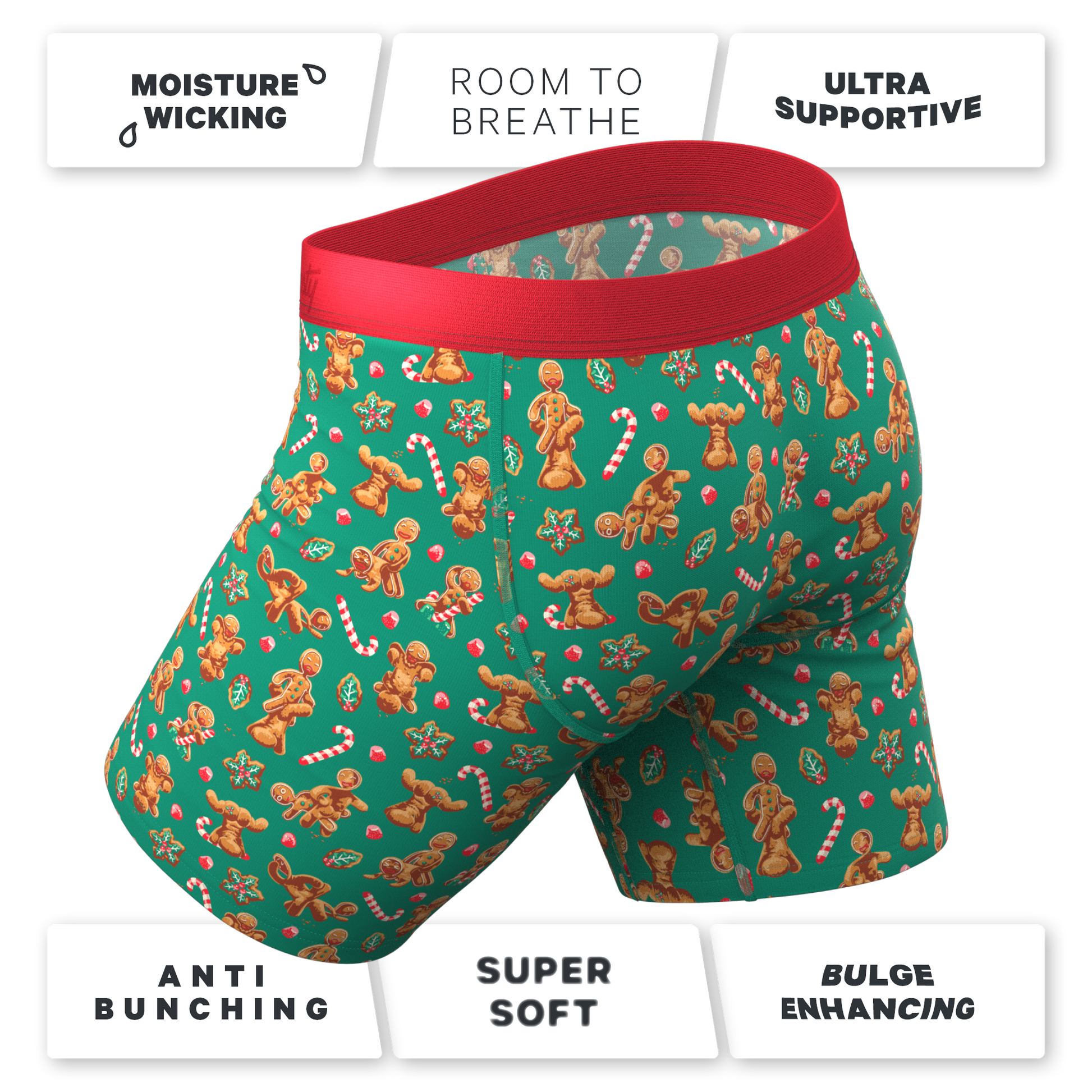  The Ginger Rail | Gingerbread Long Leg Ball Hammock® Pouch Boxers With Fly