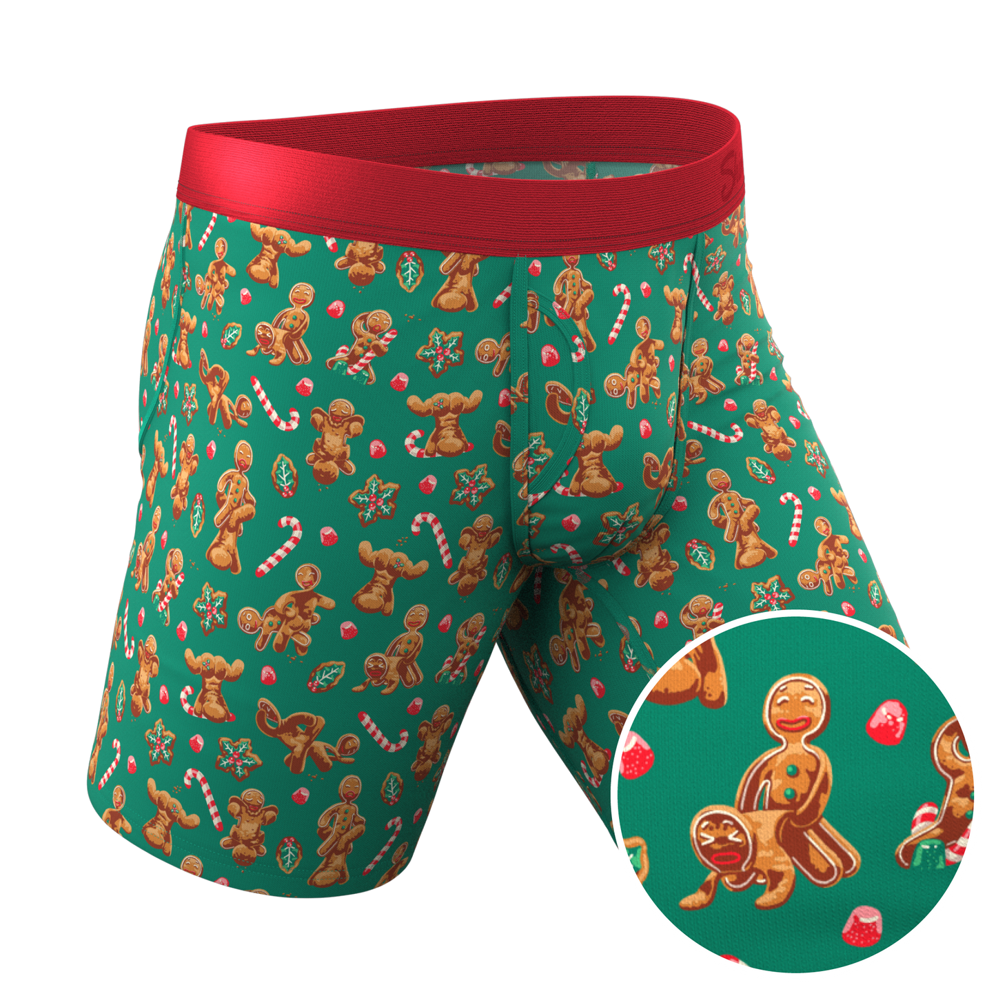 The Ginger Rail | Gingerbread Long Leg Ball Hammock® Pouch Boxers With Fly