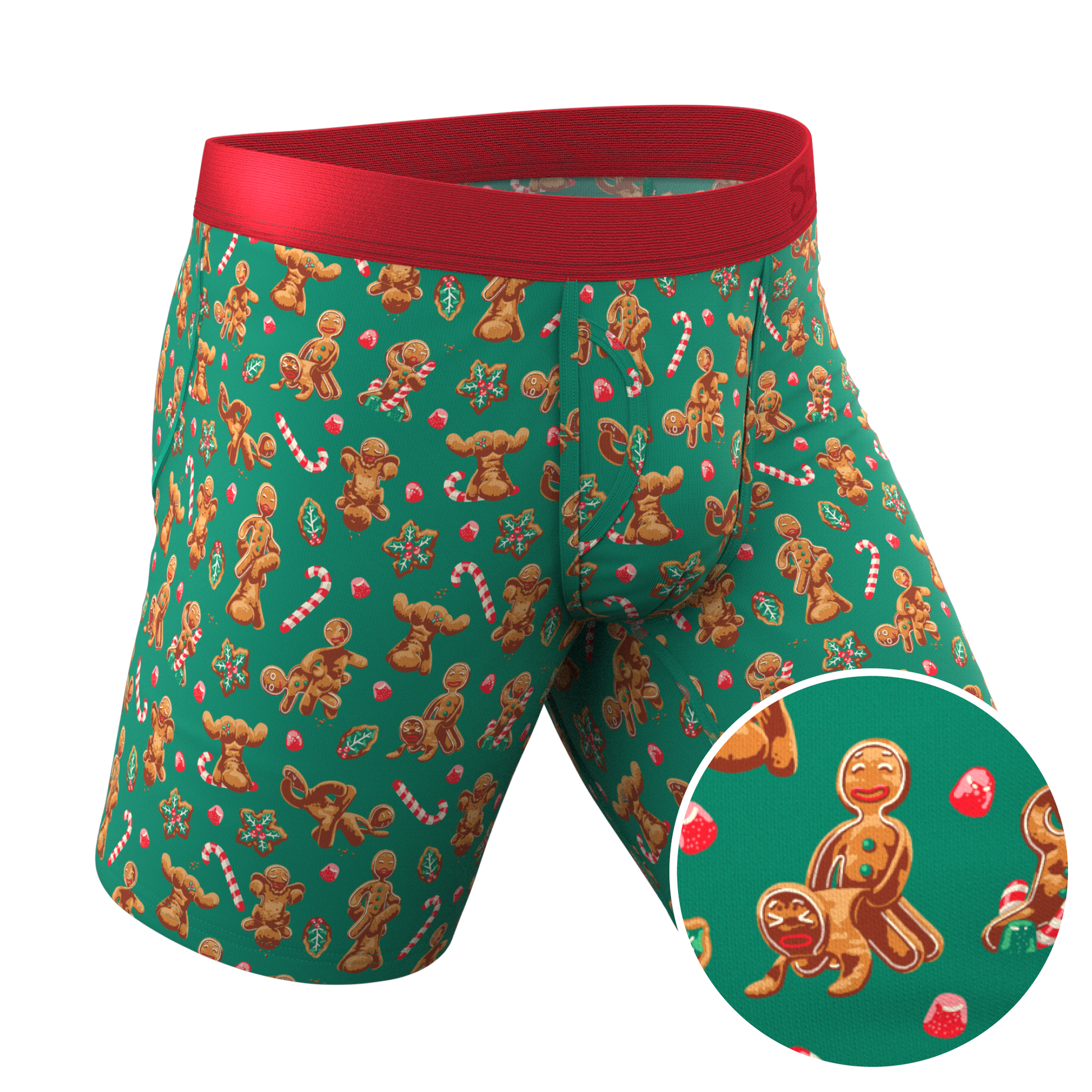  The Ginger Rail | Gingerbread Long Leg Ball Hammock® Pouch Boxers With Fly