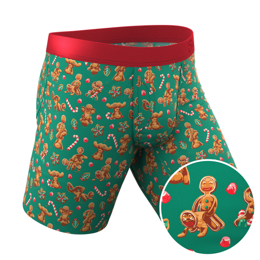  The Ginger Rail | Gingerbread Long Leg Ball Hammock® Pouch Boxers With Fly