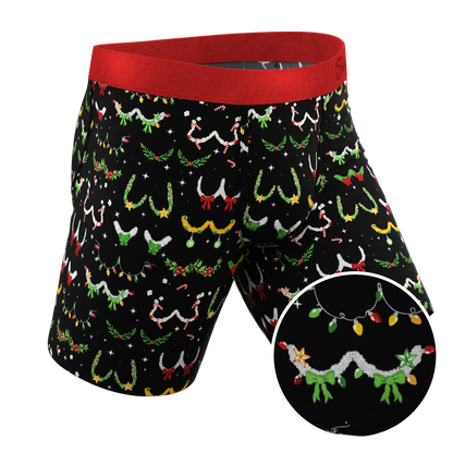 The Goodie Garland | Christmas Tinsel Busts Long Leg Ball Hammock® Pouch Underwear With Fly