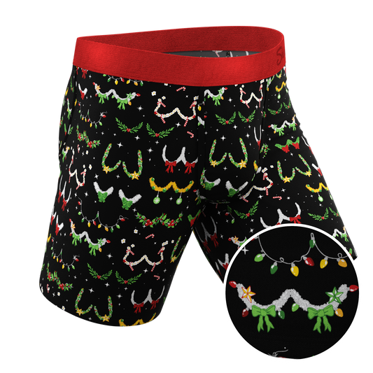  The Goodie Garland | Christmas Tinsel Busts Long Leg Ball Hammock® Pouch Underwear With Fly