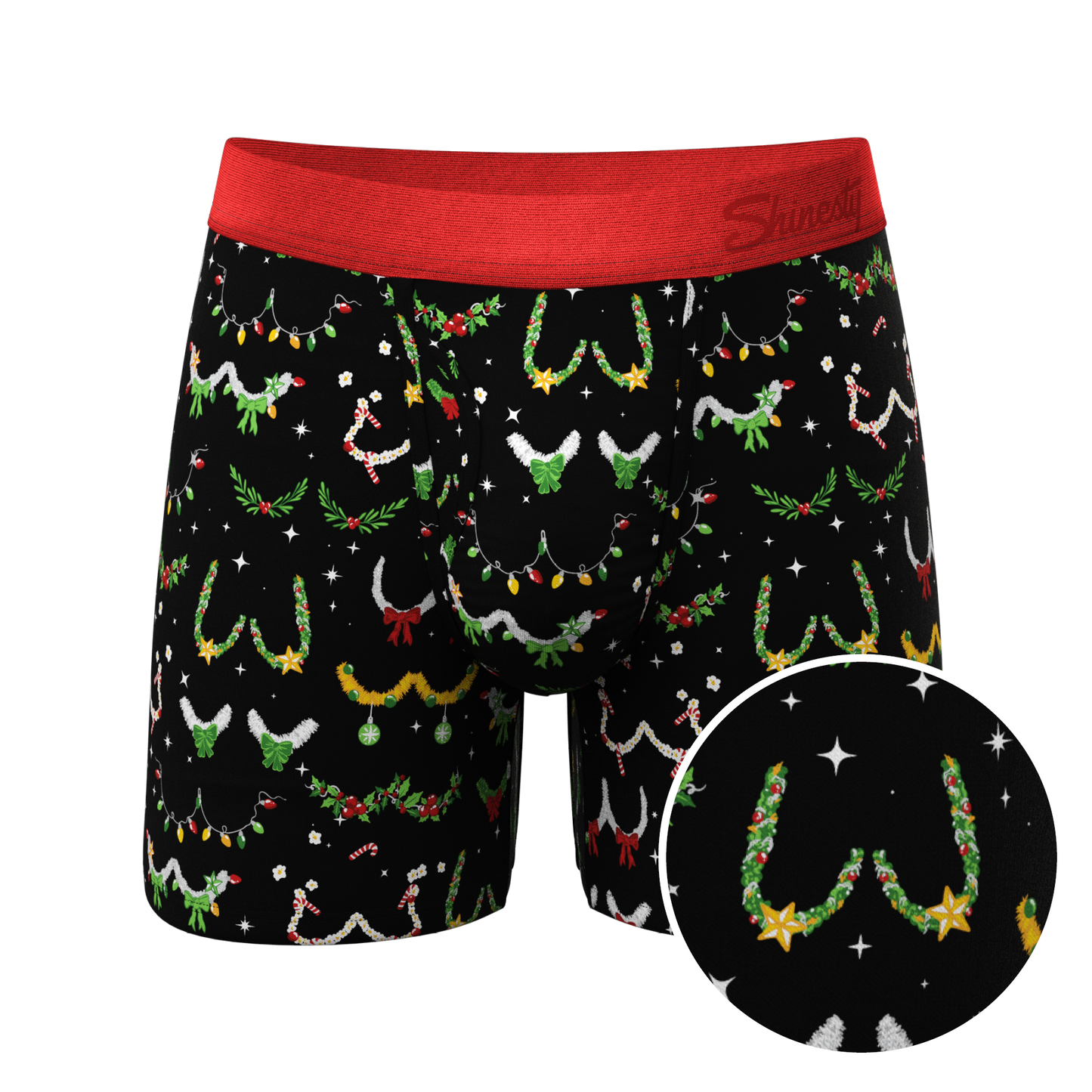  The Goodie Garland | Christmas Tinsel Busts Ball Hammock® Pouch Underwear With Fly