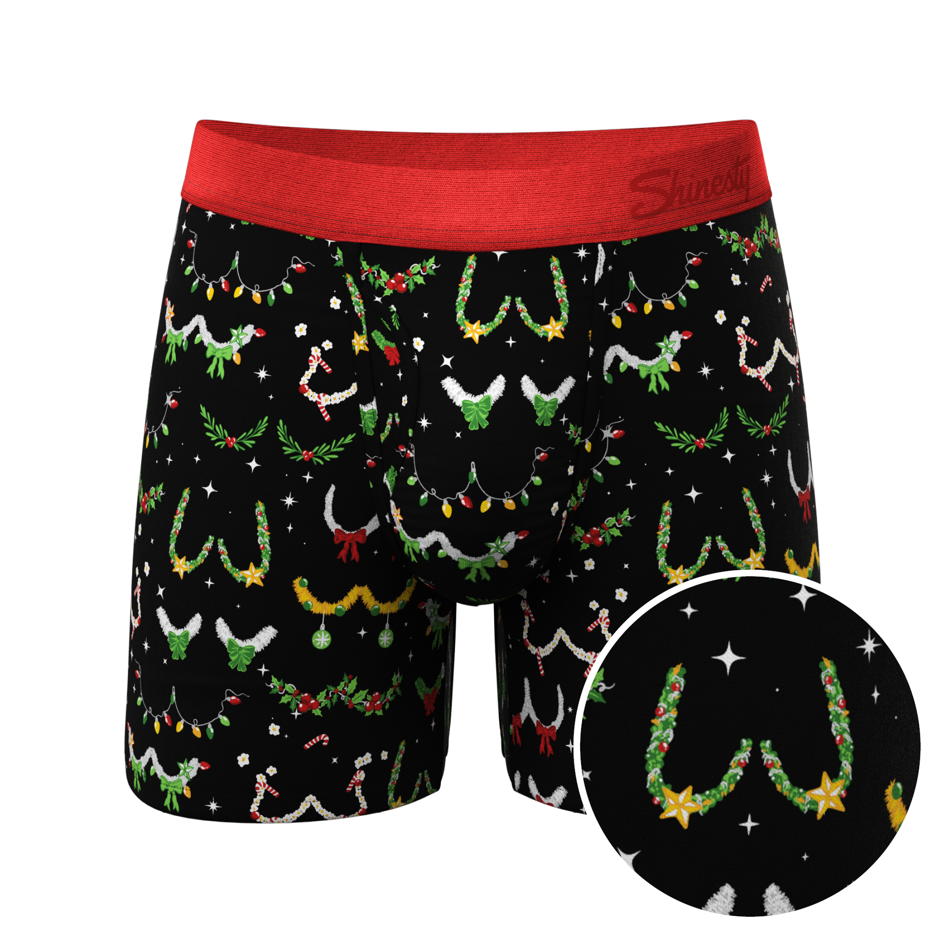  The Goodie Garland | Christmas Tinsel Busts Ball Hammock® Pouch Underwear With Fly