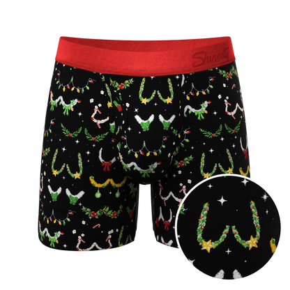  The Goodie Garland | Christmas Tinsel Busts Ball Hammock® Pouch Underwear With Fly