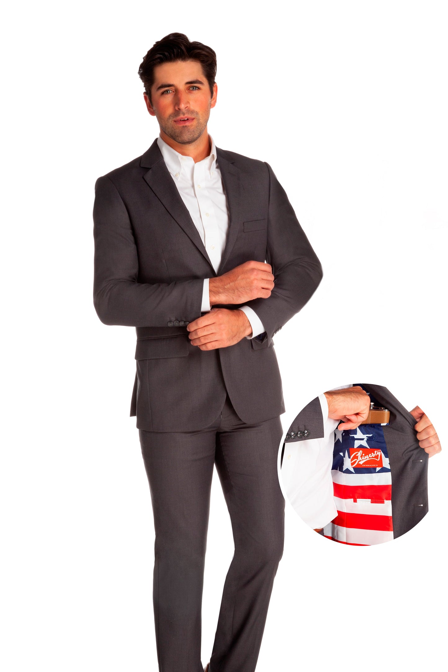  The Grey Madison | American Flag Lined Suit