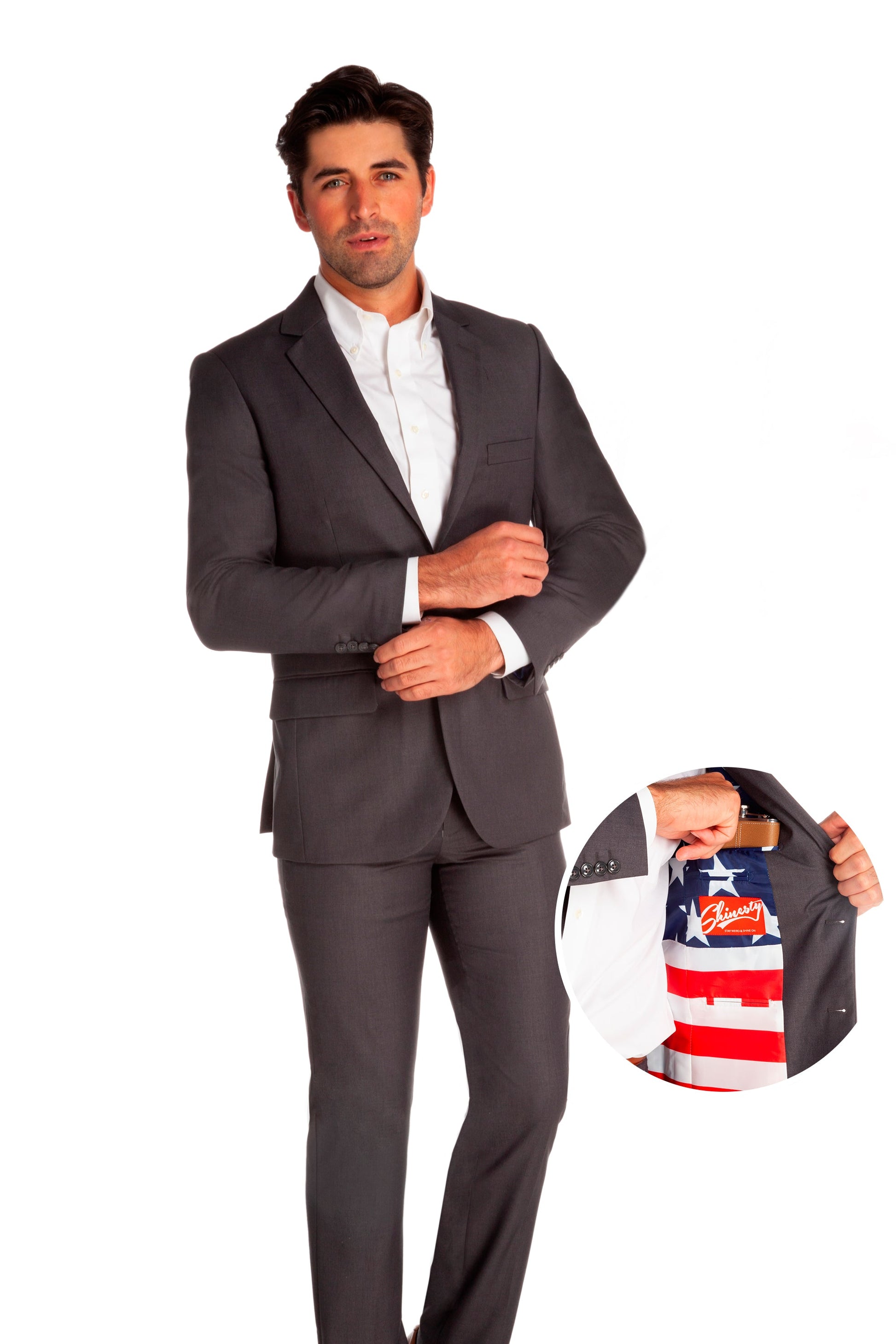  The Grey Madison | American Flag Lined Suit