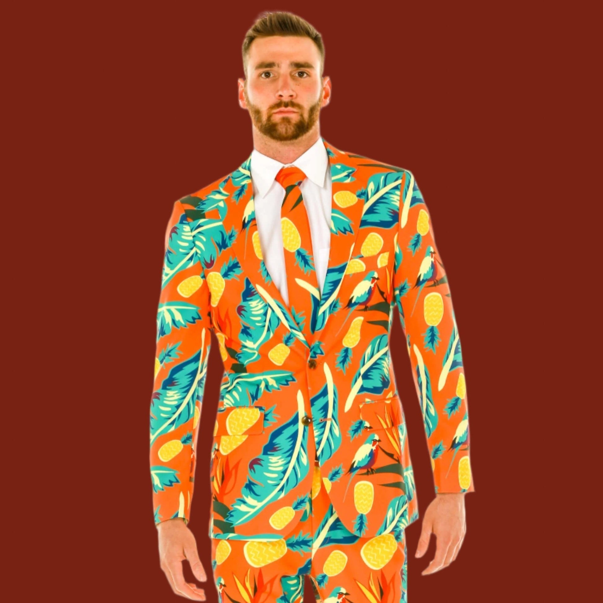 The Cruise Ship Casanova | Orange Hawaiian Suit