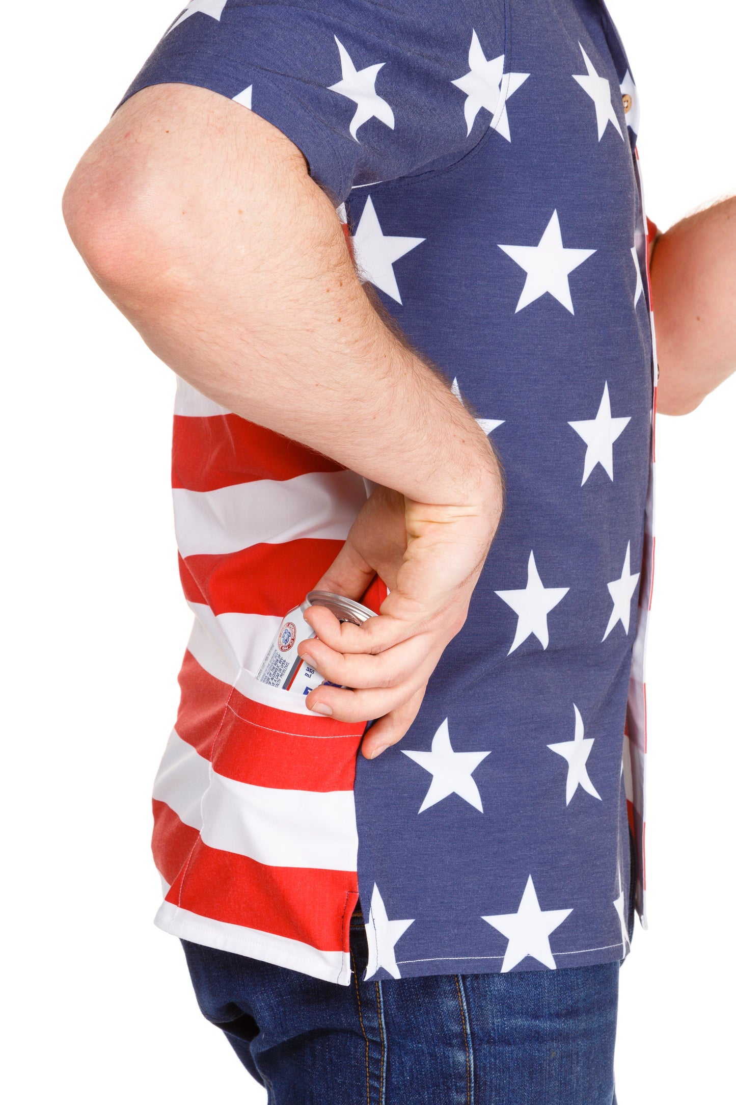  The Johnny Adams | Men's American Flag Stretch Hawaiian Shirt