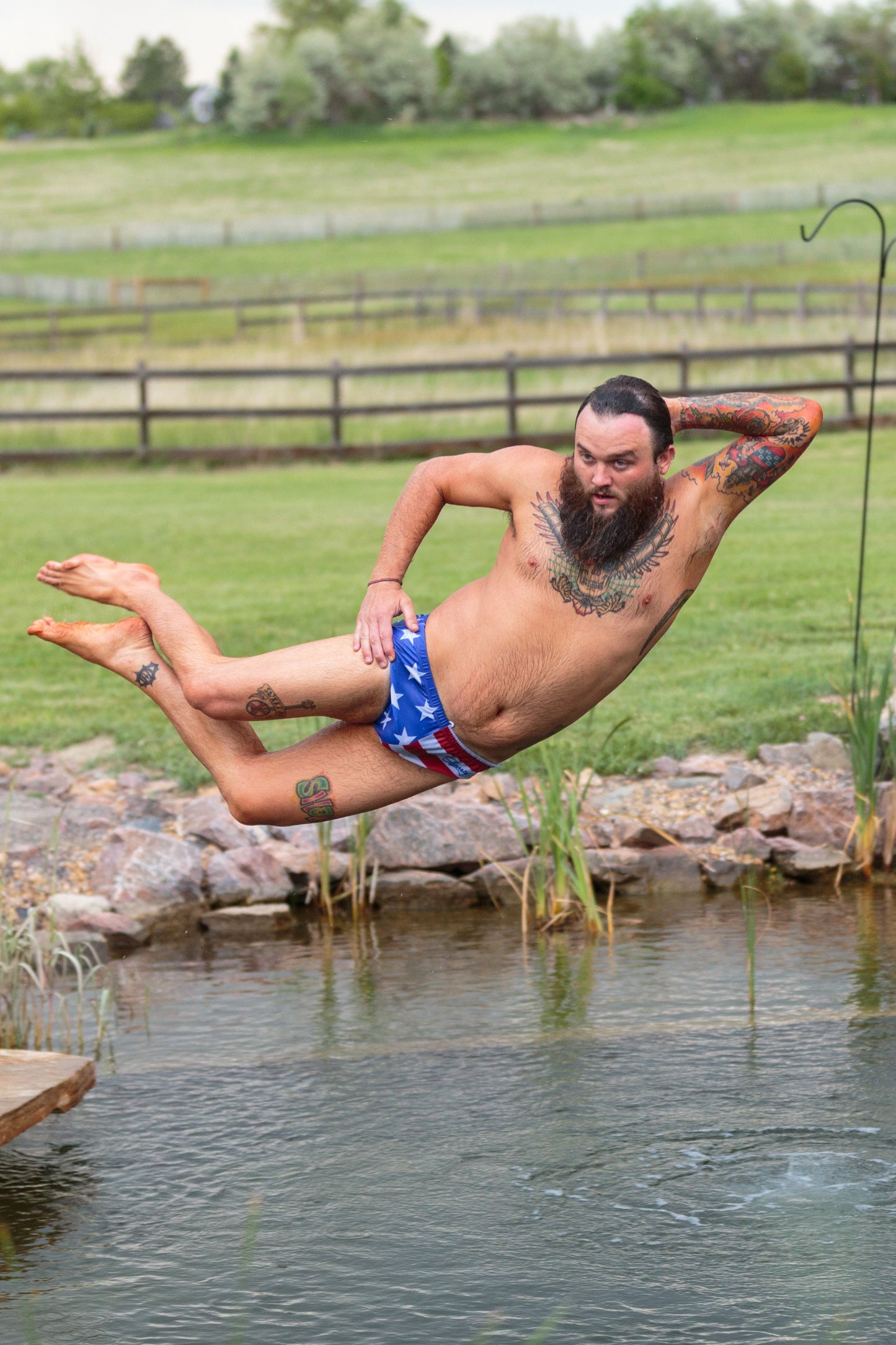  Unsurpassed Summer Ass | American Flag Swim Brief