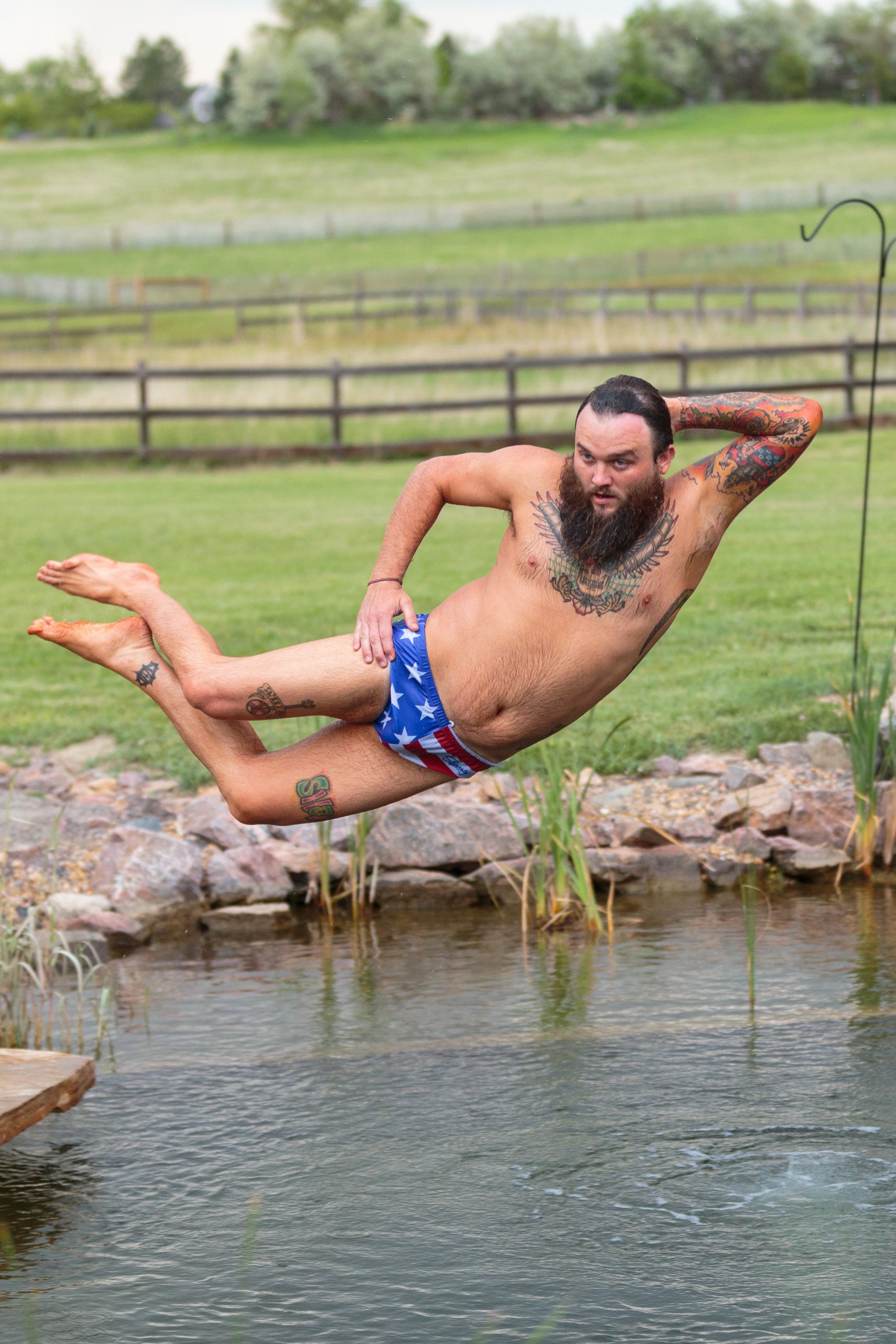  Unsurpassed Summer Ass | American Flag Swim Brief