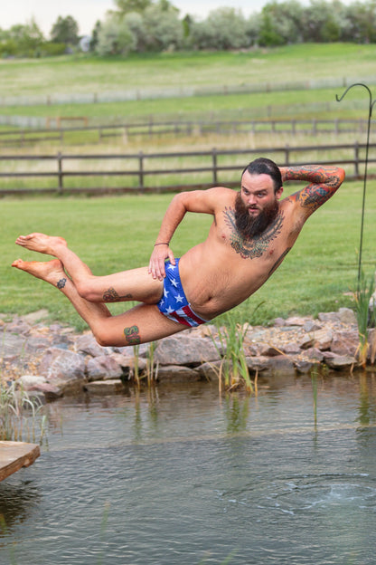  Unsurpassed Summer Ass | American Flag Swim Brief